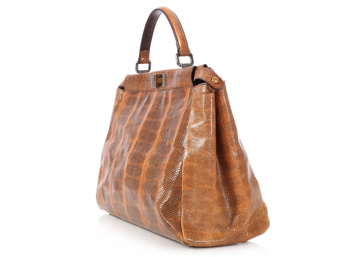 Fendi Large Brown Snakeskin Peekaboo