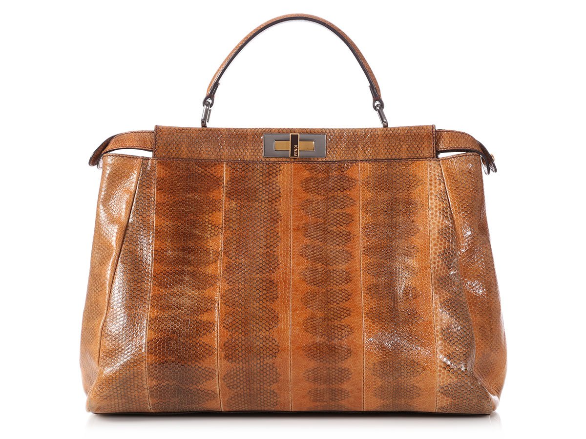 Fendi Large Brown Snakeskin Peekaboo