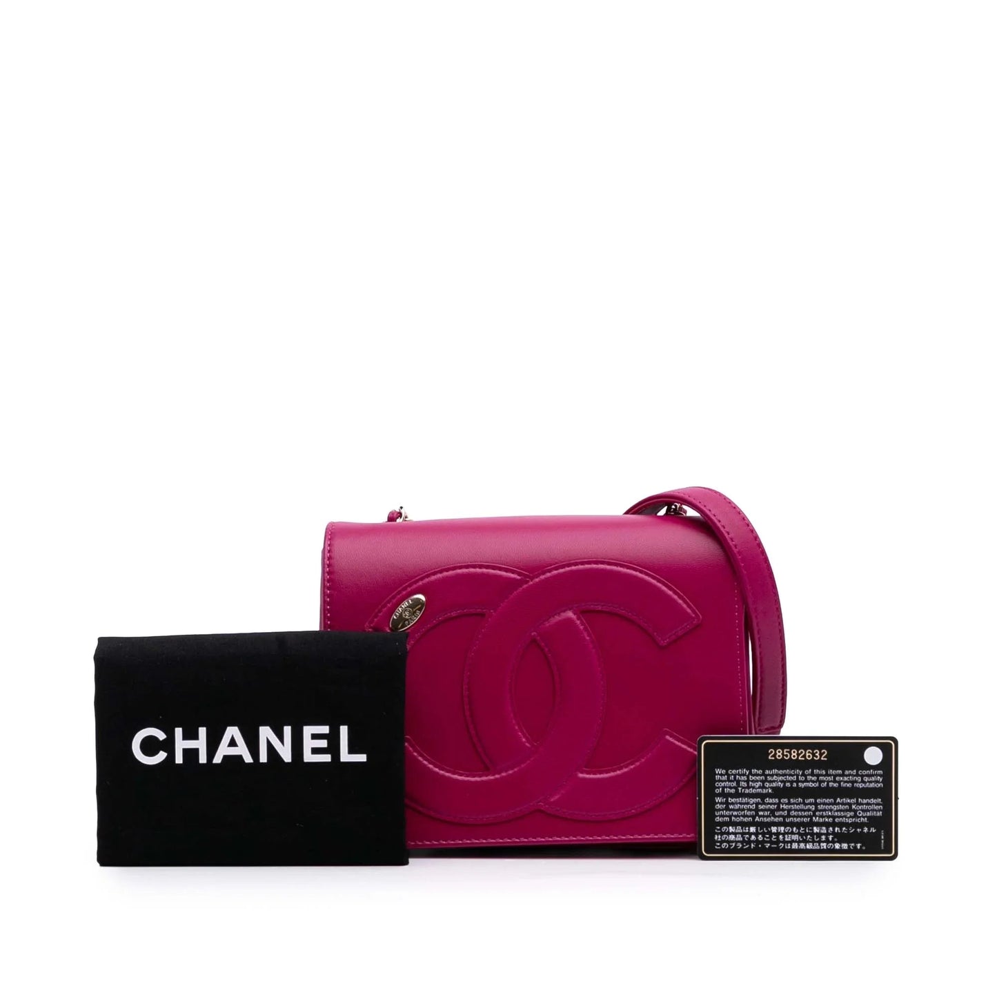 Pink Chanel Lambskin CC Mania Flap Crossbody Bag