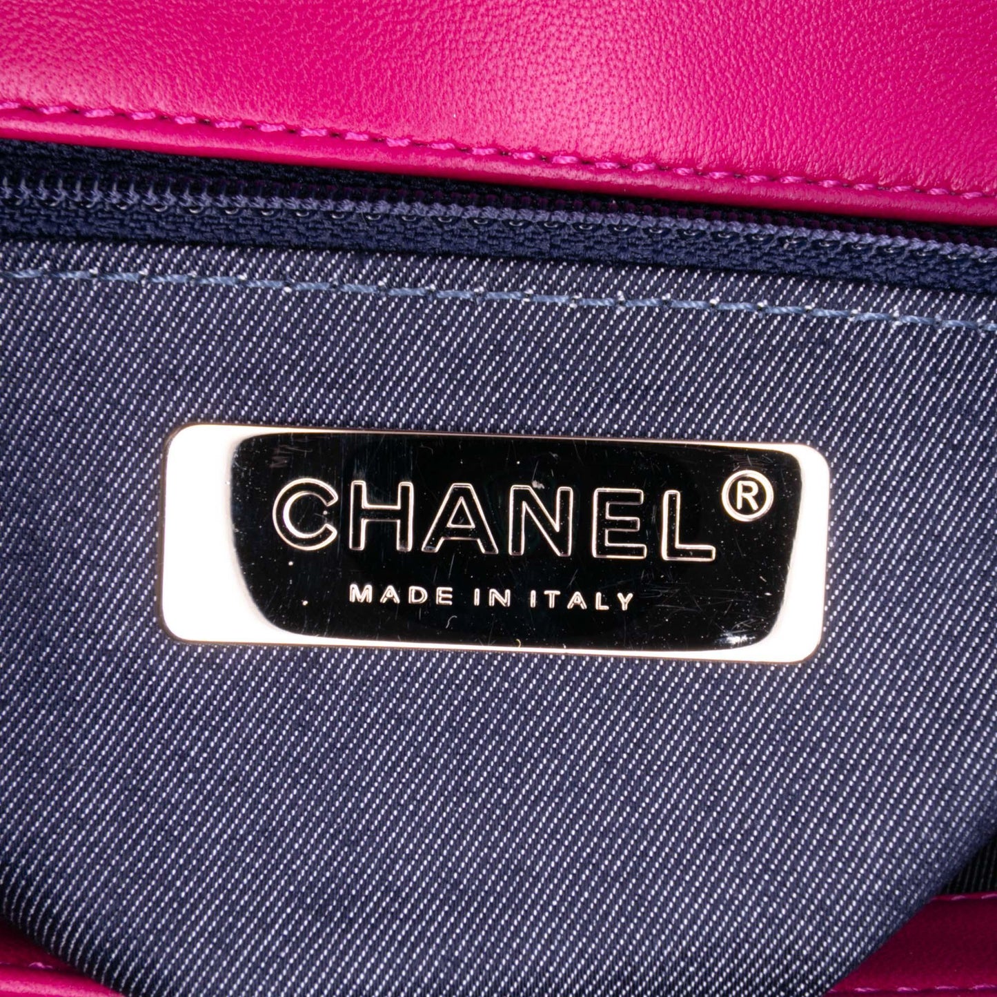 Pink Chanel Lambskin CC Mania Flap Crossbody Bag