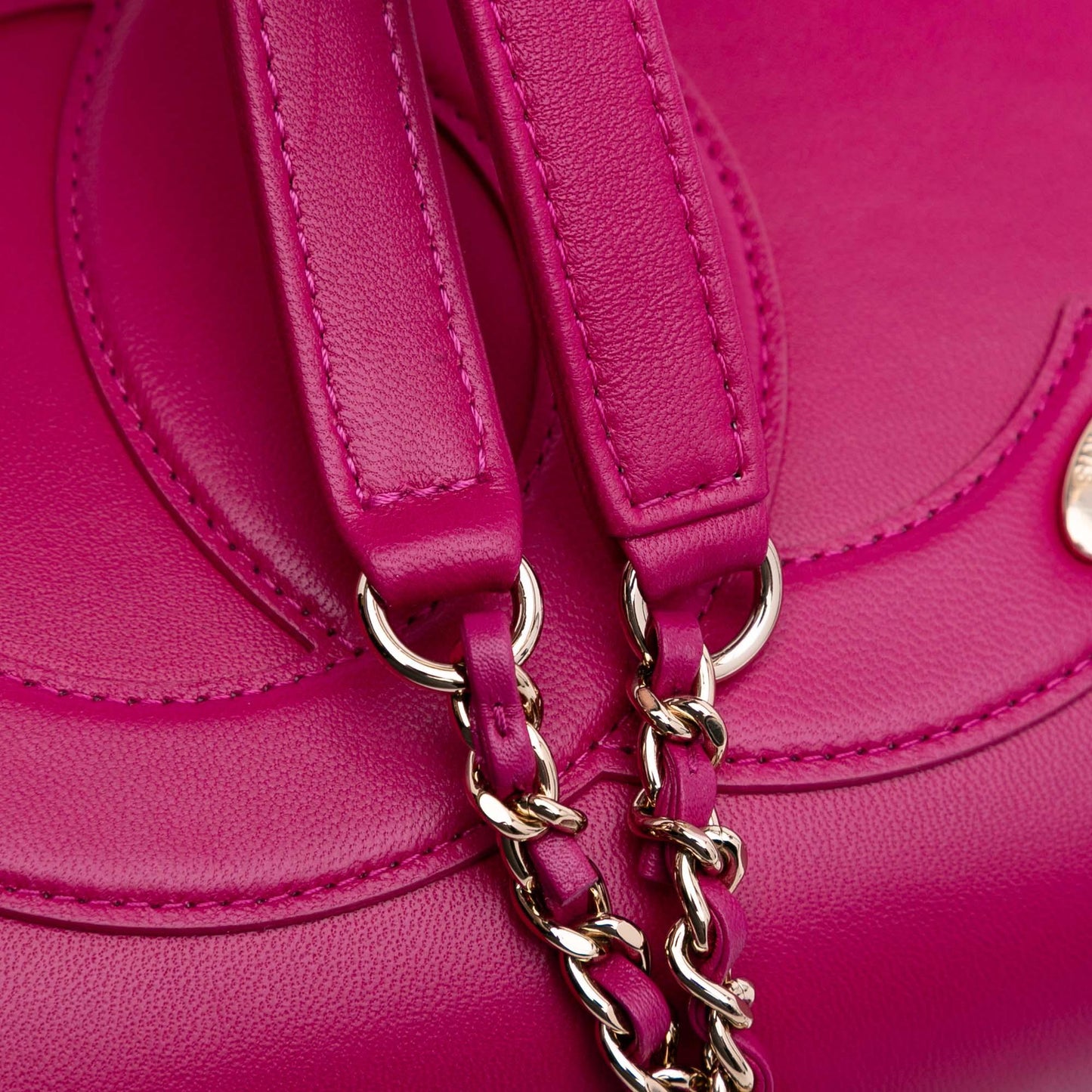 Pink Chanel Lambskin CC Mania Flap Crossbody Bag