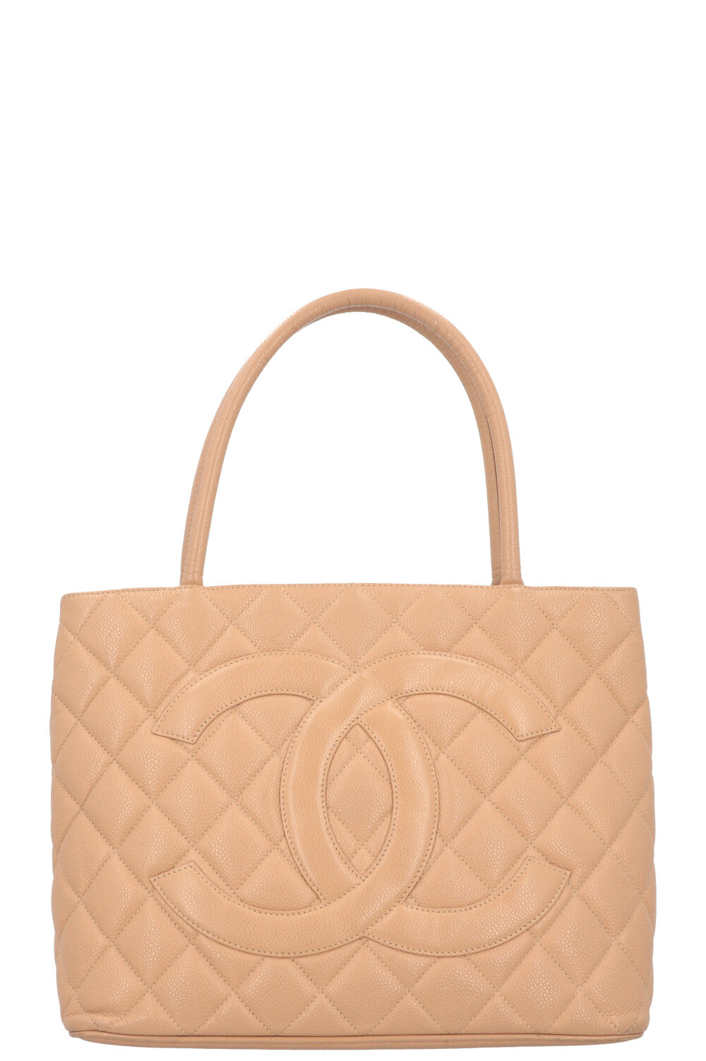 CHANEL Medaillon Tote Caviar Beige