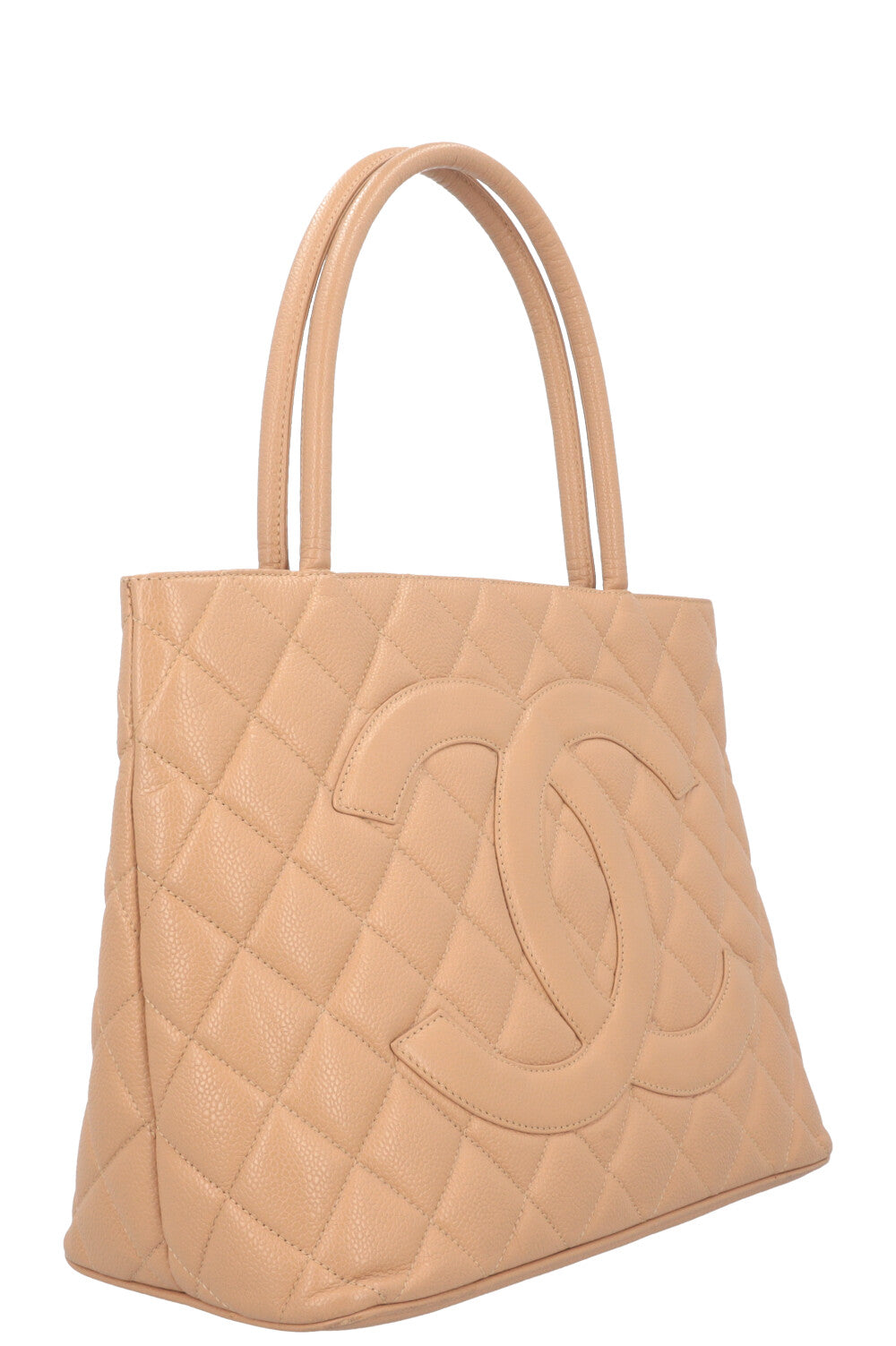 CHANEL Medaillon Tote Caviar Beige