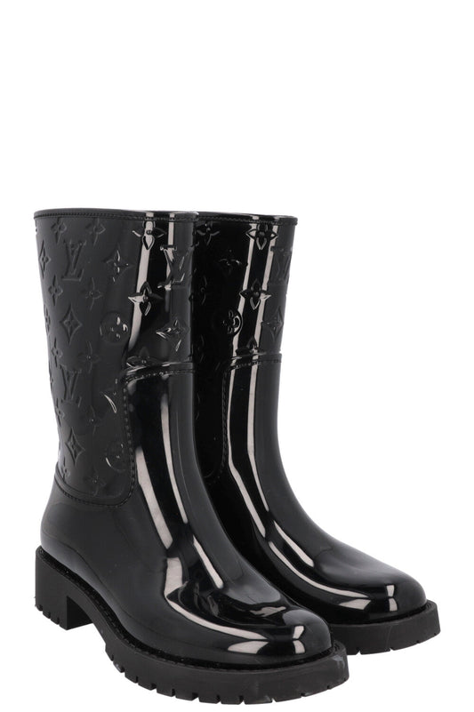 LOUIS VUITTON Drops Boots Rubber Black MNG