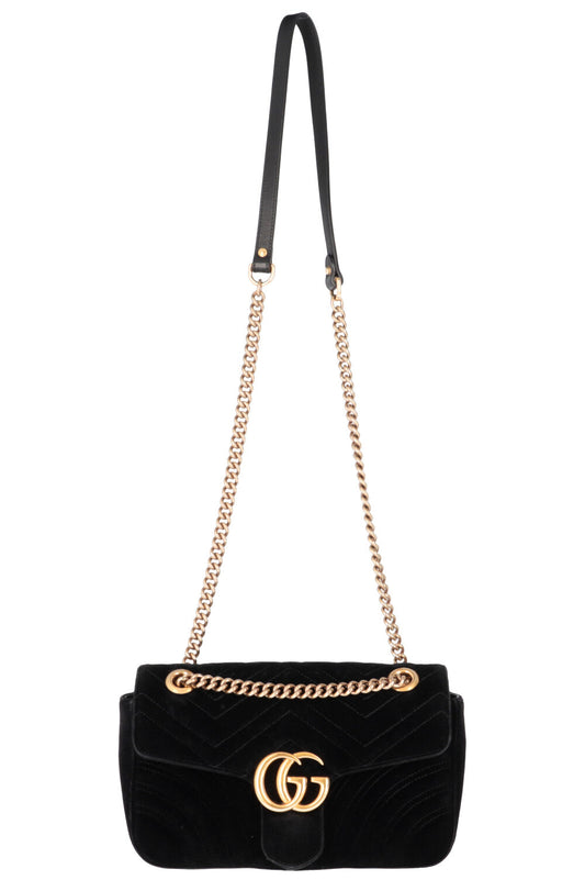 GUCCI Marmont Small Bag Velvet Black