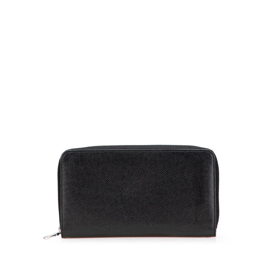 Black Louis Vuitton Taiga Zippy Organizer Wallet