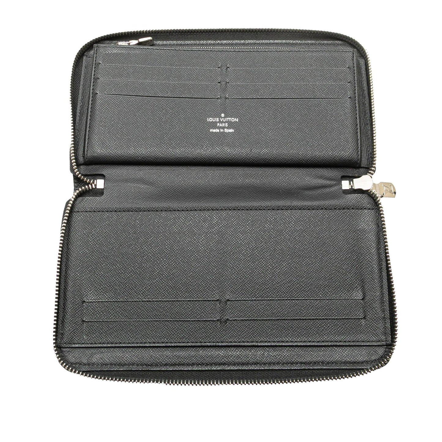 Black Louis Vuitton Taiga Zippy Organizer Wallet