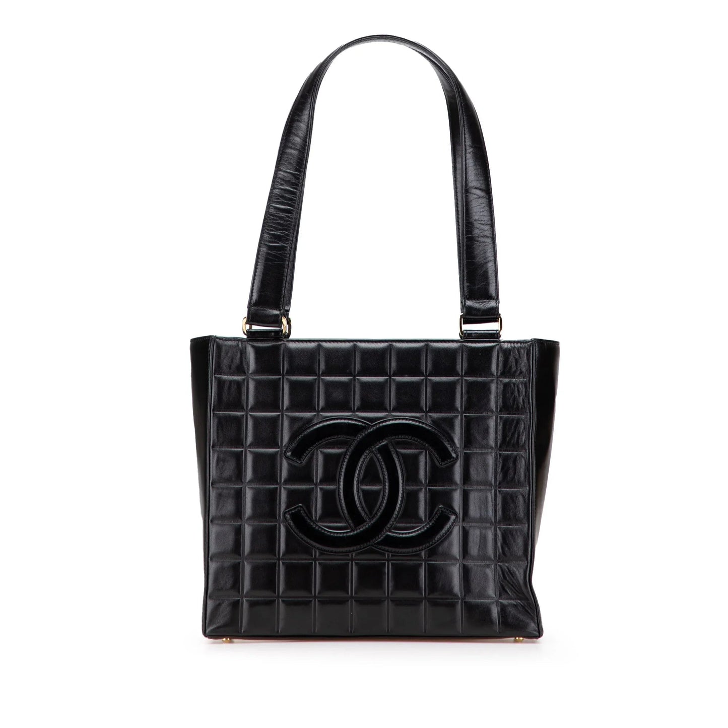 Black Chanel CC Chocolate Bar Lambskin Tote