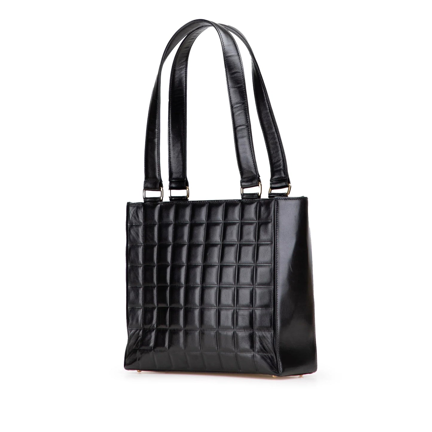 Black Chanel CC Chocolate Bar Lambskin Tote