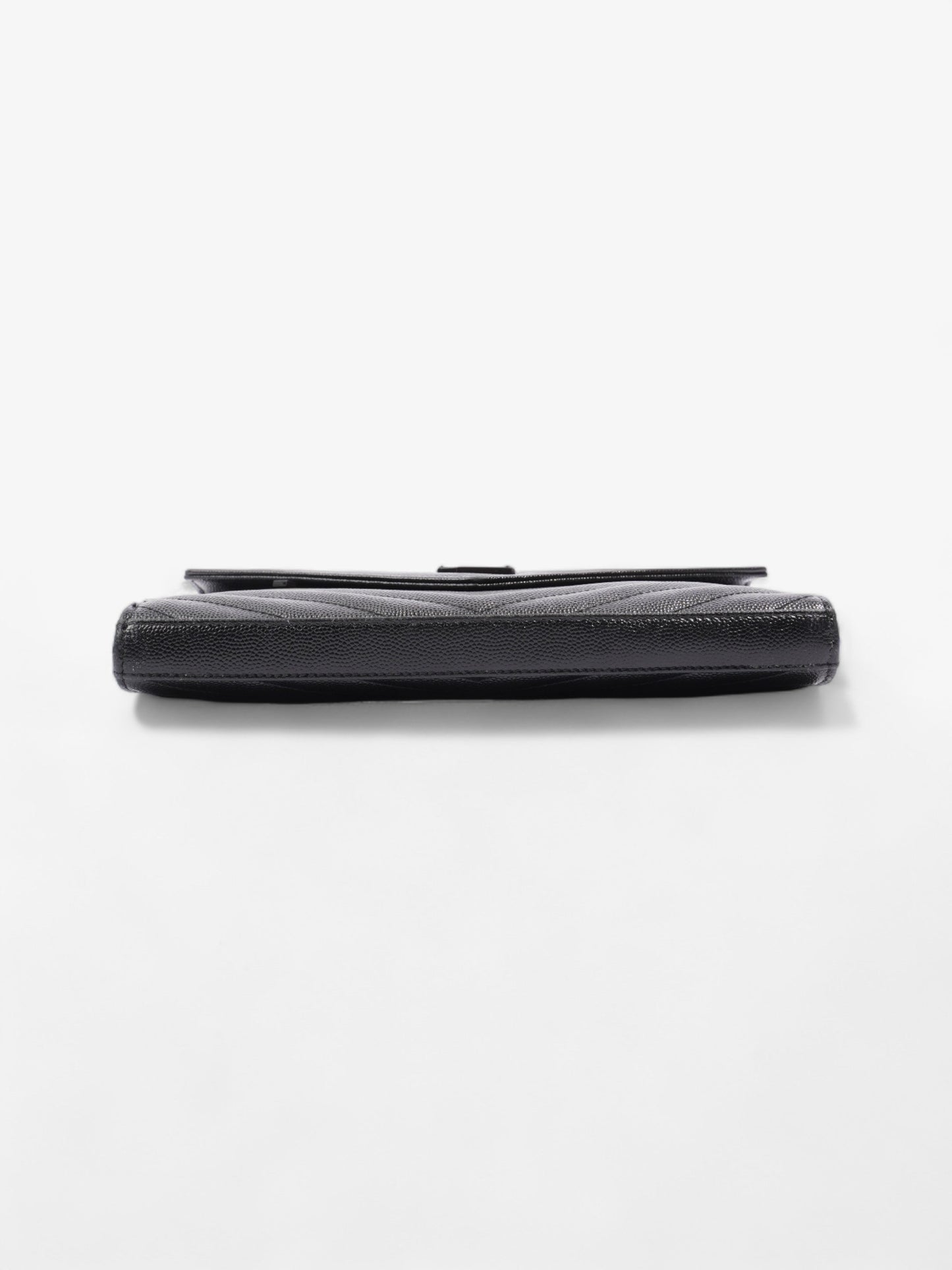 Saint Laurent Monogram Envelope Wallet on Chain Black Matelasse Leather