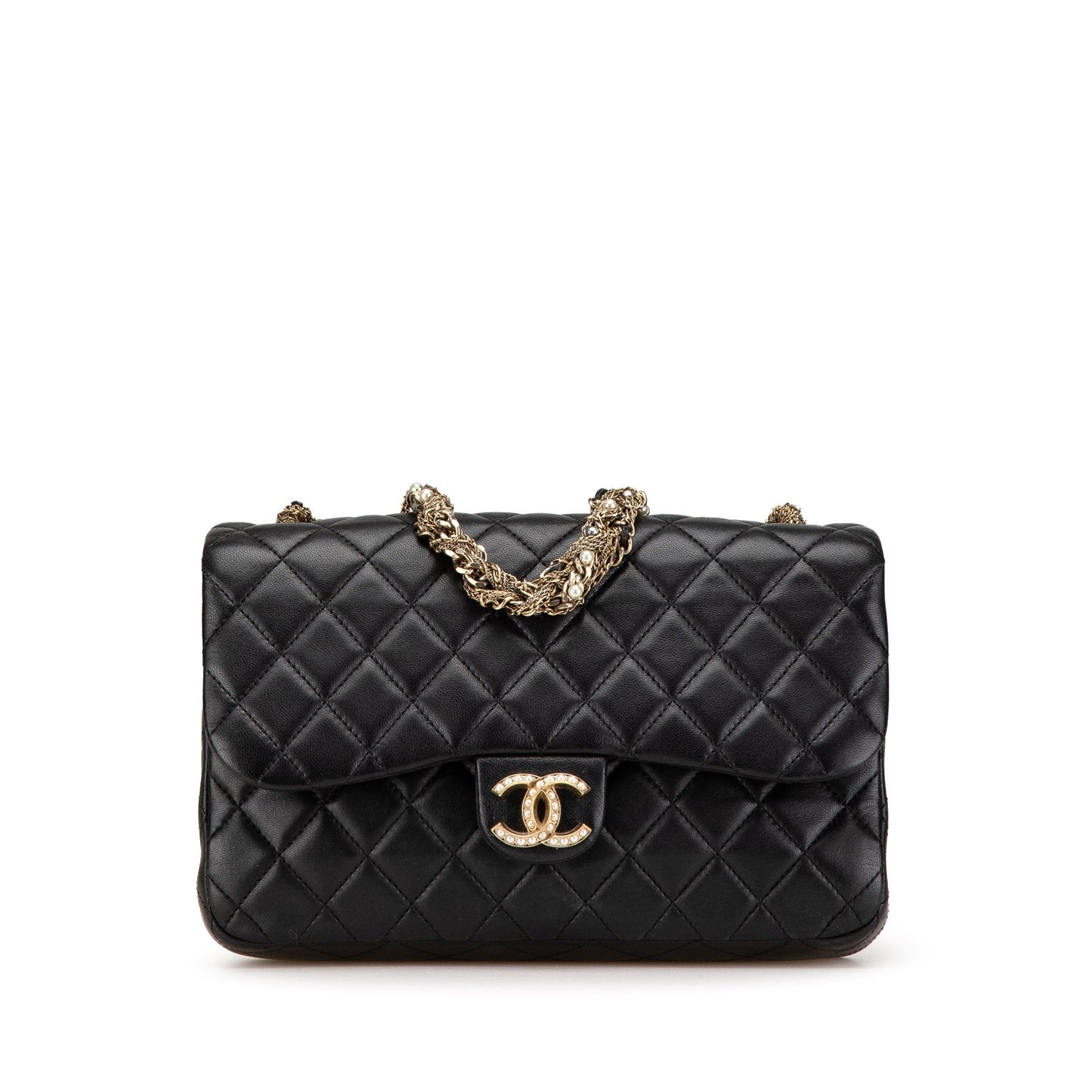 Black Chanel Medium Quilted Lambskin Westminster Pearl Flap Shoulder Bag
