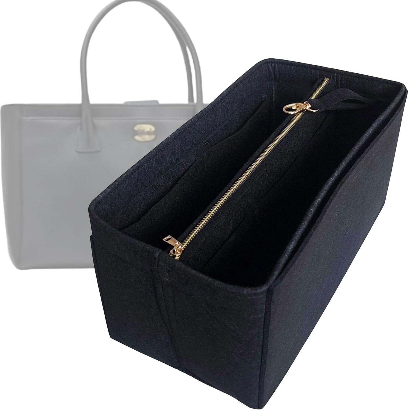Organizer for [Cerf Small, Chanel] Bag Insert (Felt, with Detachable Zip Pouch)