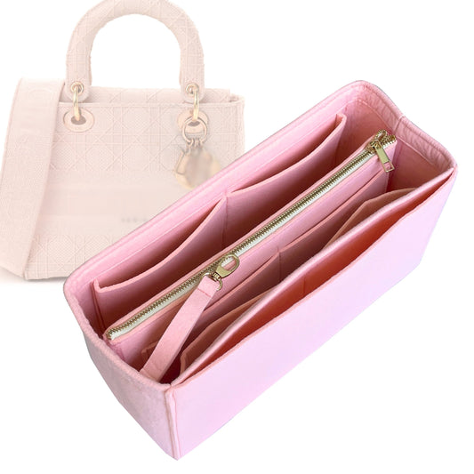 Organizer for [Large Lady D-Lite Bag, Dior] Bag Insert (Felt, with Detachable Zip Pouch)