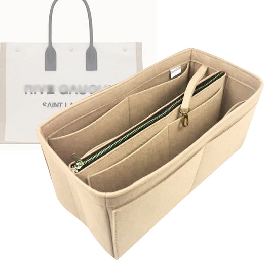 Organizer for [Rive Gauche Small, Saint Laurent (YSL)] Bag Insert (Felt, with Detachable Zip Pouch)