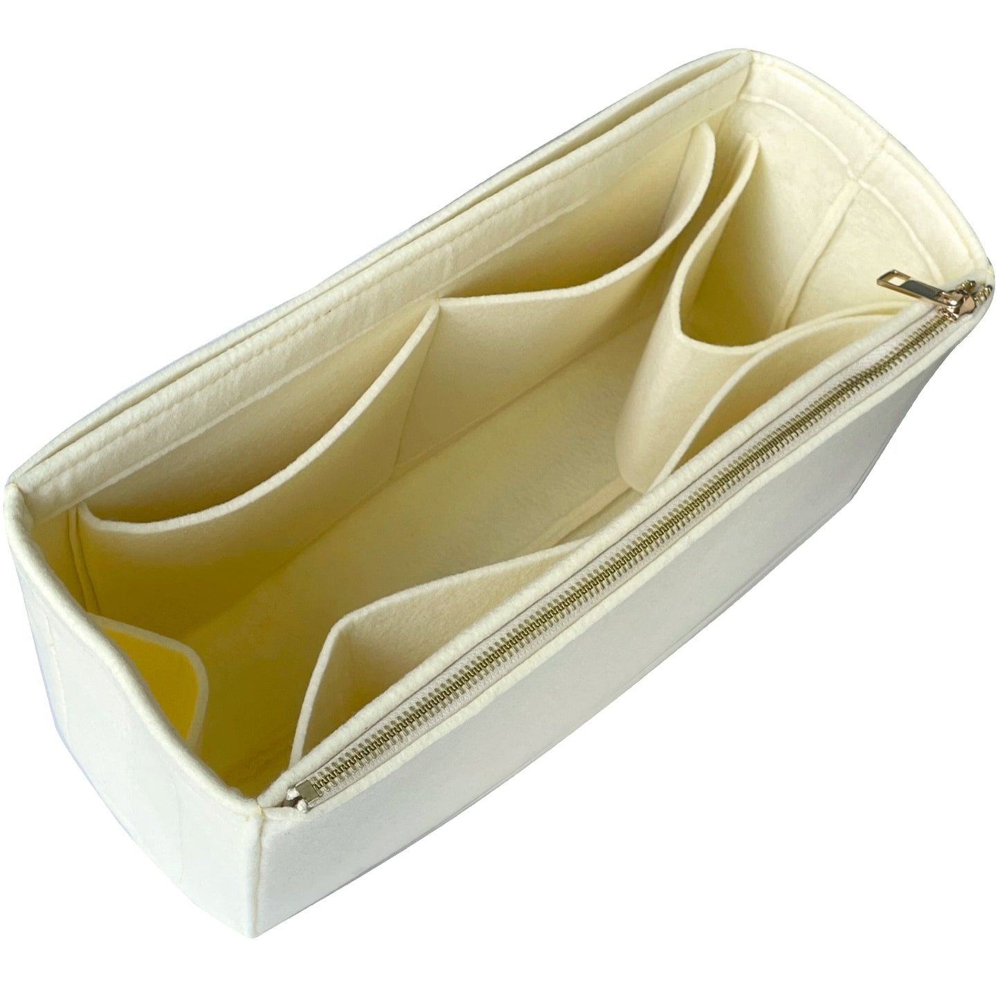 Organizer for [Small Crochet tote bag, Prada] Bag Insert (Felt, Long Zip and Open Compartment)