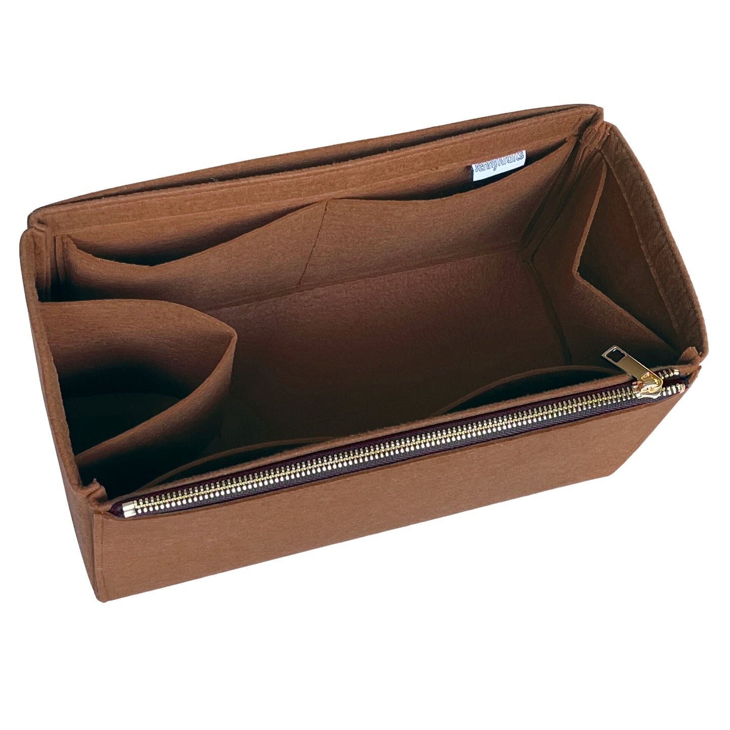 Organizer for [Cerf Large, Chanel] Bag Insert (Felt, Full-width Zip and Open Pocket)