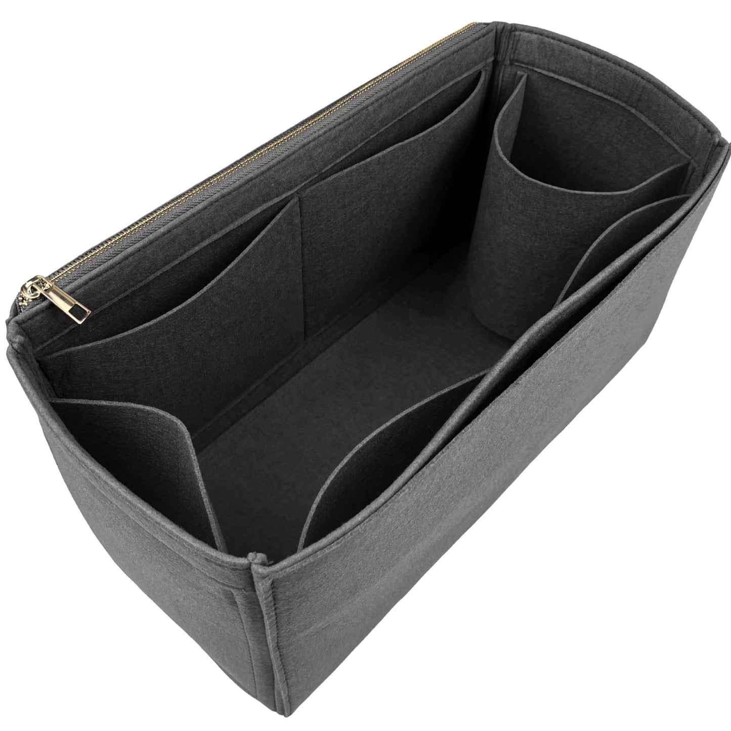 Organizer for [Crochet tote bag, Prada] Bag Insert (Felt, Long Zip and Open Compartment)
