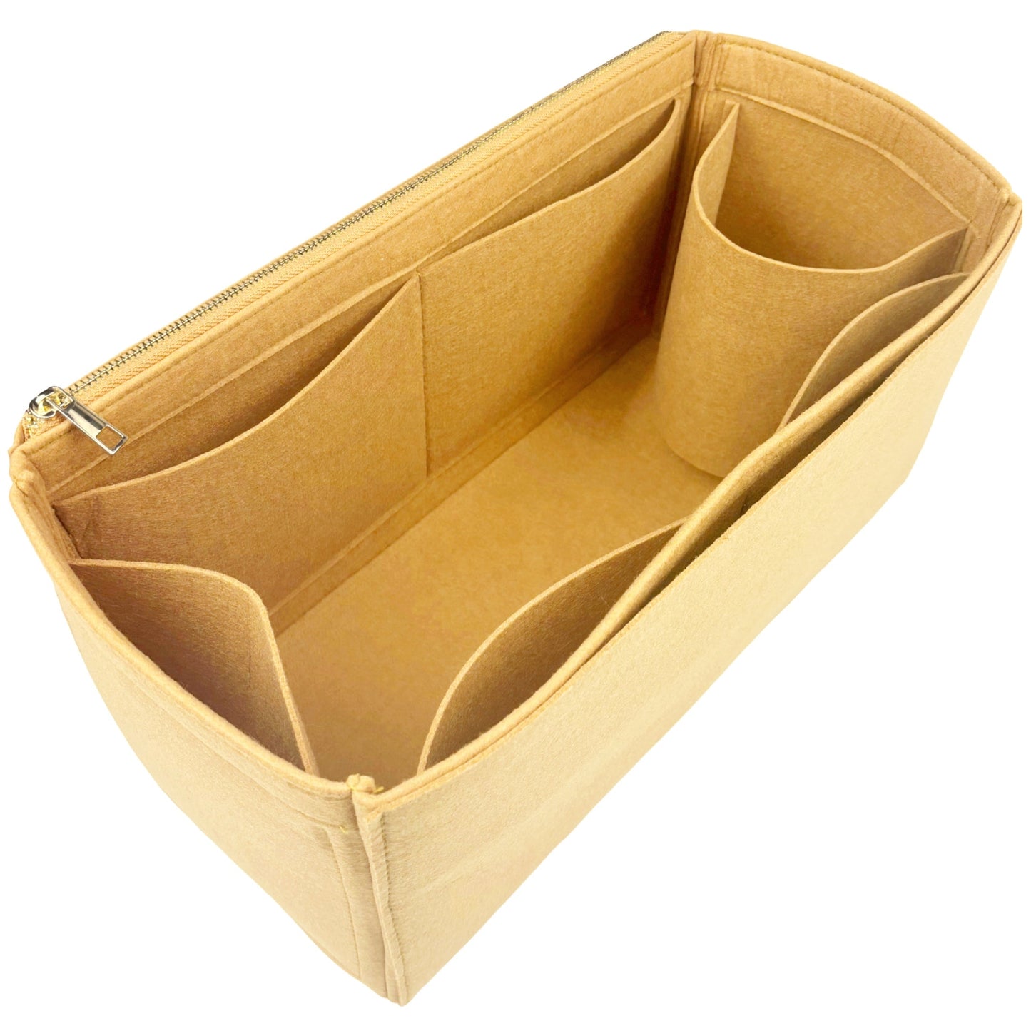 Organizer for [80s Vanity Bag, Saint Laurent (YSL)] Bag Insert (Felt, Long Zip and Open Compartment)
