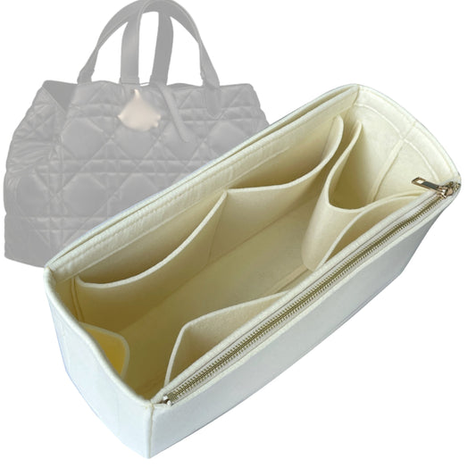 Organizer for [Large Toujours Bag, Dior] Bag Insert (Felt, Full-width Zip and Open Pocket)