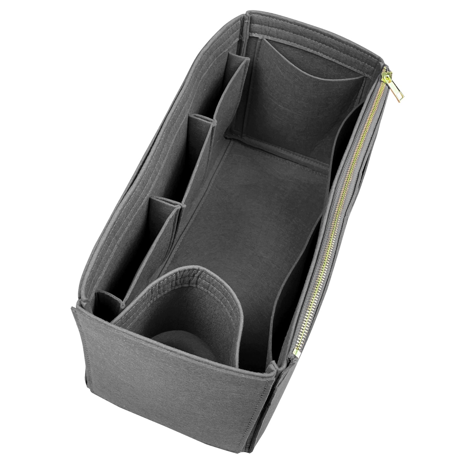 Organizer for [Medium Crochet tote bag, Prada] Bag Insert (Felt, Wide Open Pockets)