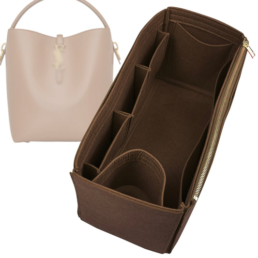 Organizer for [LE 37 small in shiny leather, Saint Laurent (YSL)] Bag Insert (Felt, Wide Open Pockets)