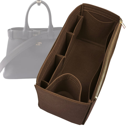 Organizer for [Medium Buckle leather handbag with belt, Prada] Bag Insert (Felt, Wide Open Pockets)