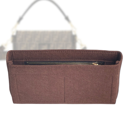 Organizer for [Baguette Mamma, Fendi] Bag Insert (Felt, Slim with Zip Pocket)