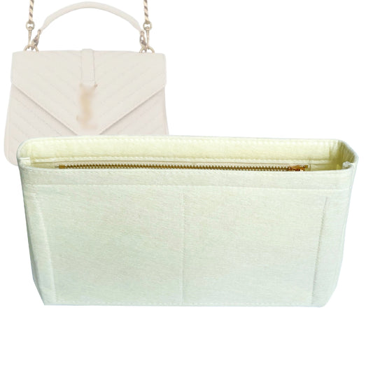 Organizer for [College Medium, Saint Laurent (YSL)] Bag Insert (Felt, Slim with Zip Pocket)