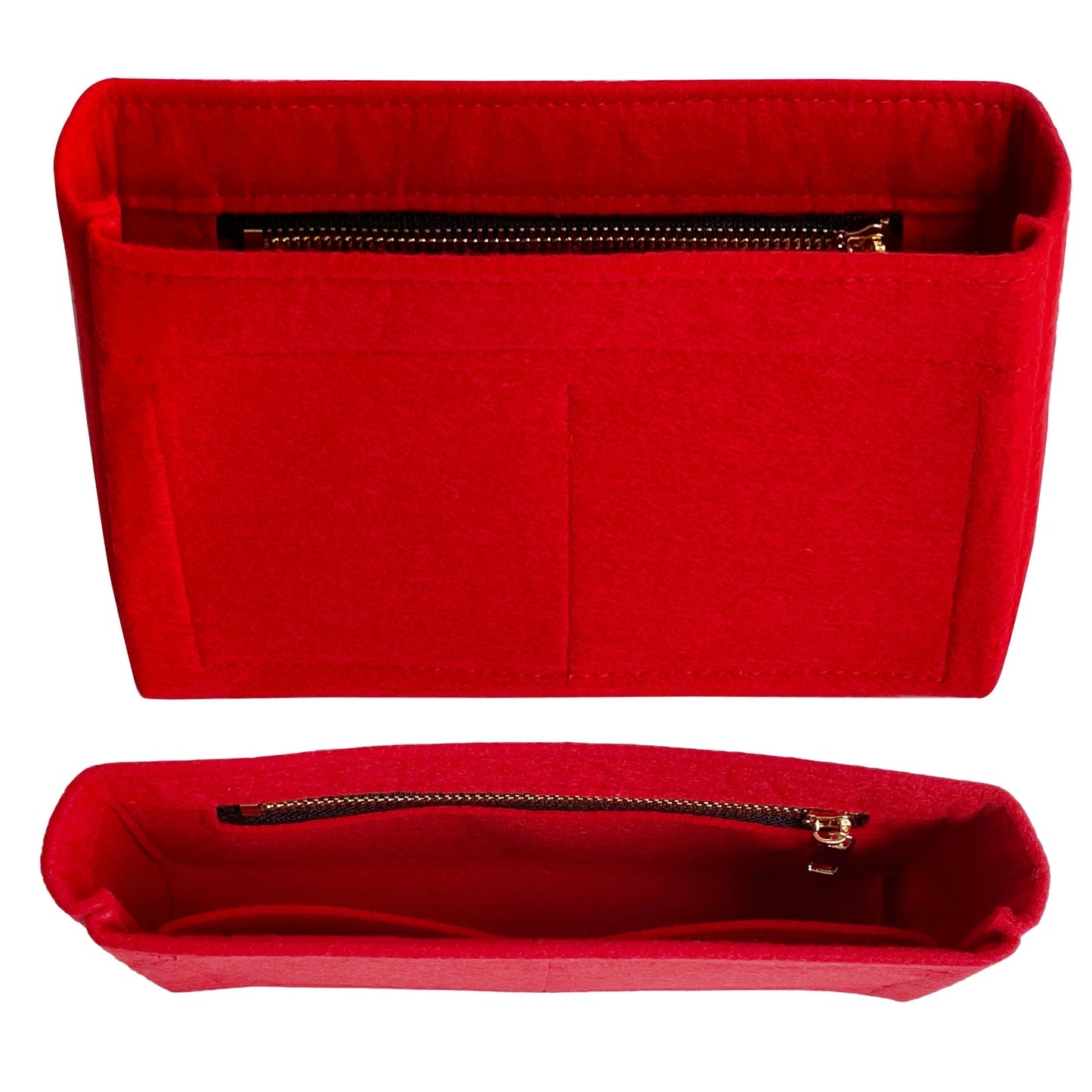 Organizer for [Classic 11.12 Handbag, Chanel] Bag Insert (Felt, Slim with Zip Pocket)