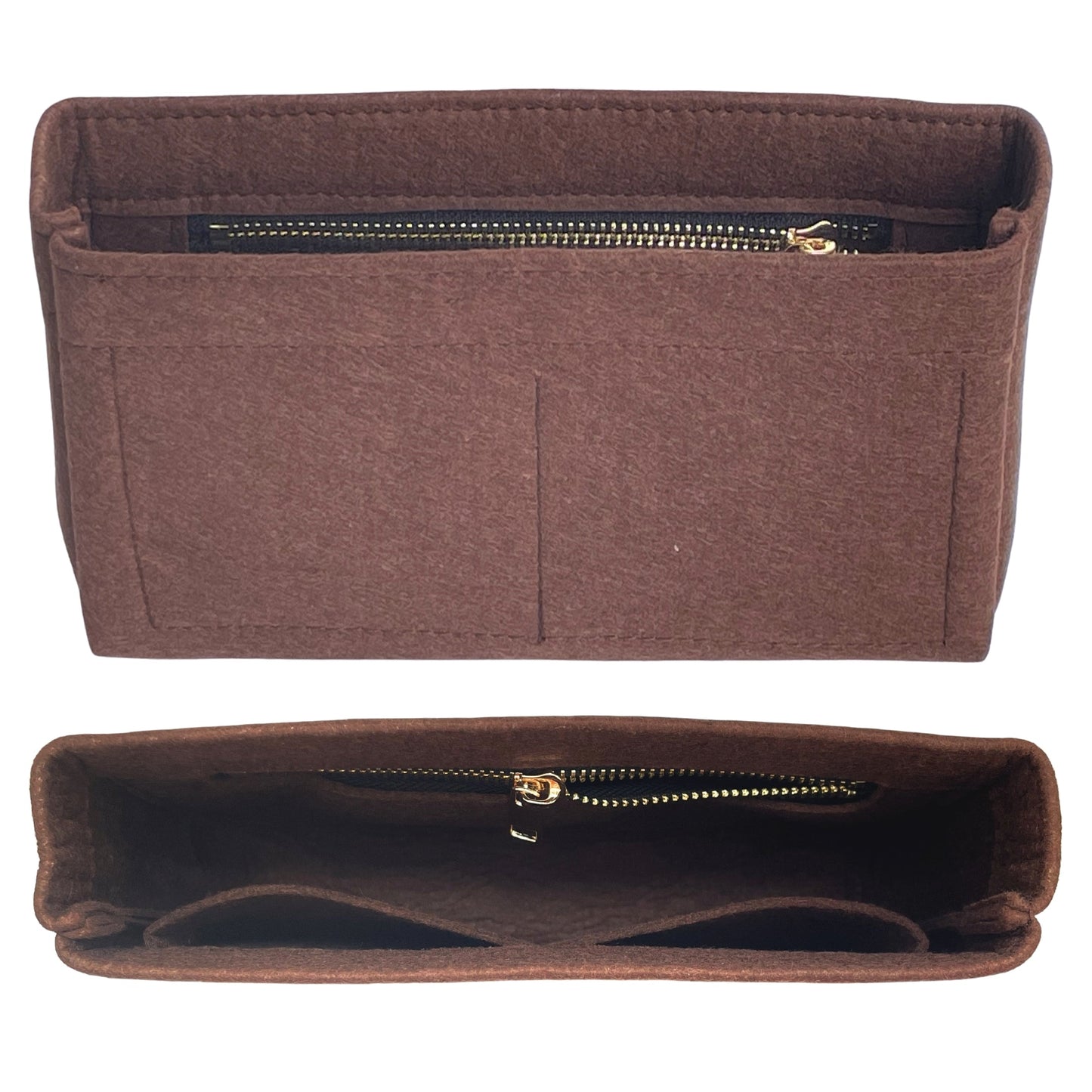 Organizer for [Classic 11.12 Handbag, Chanel] Bag Insert (Felt, Slim with Zip Pocket)