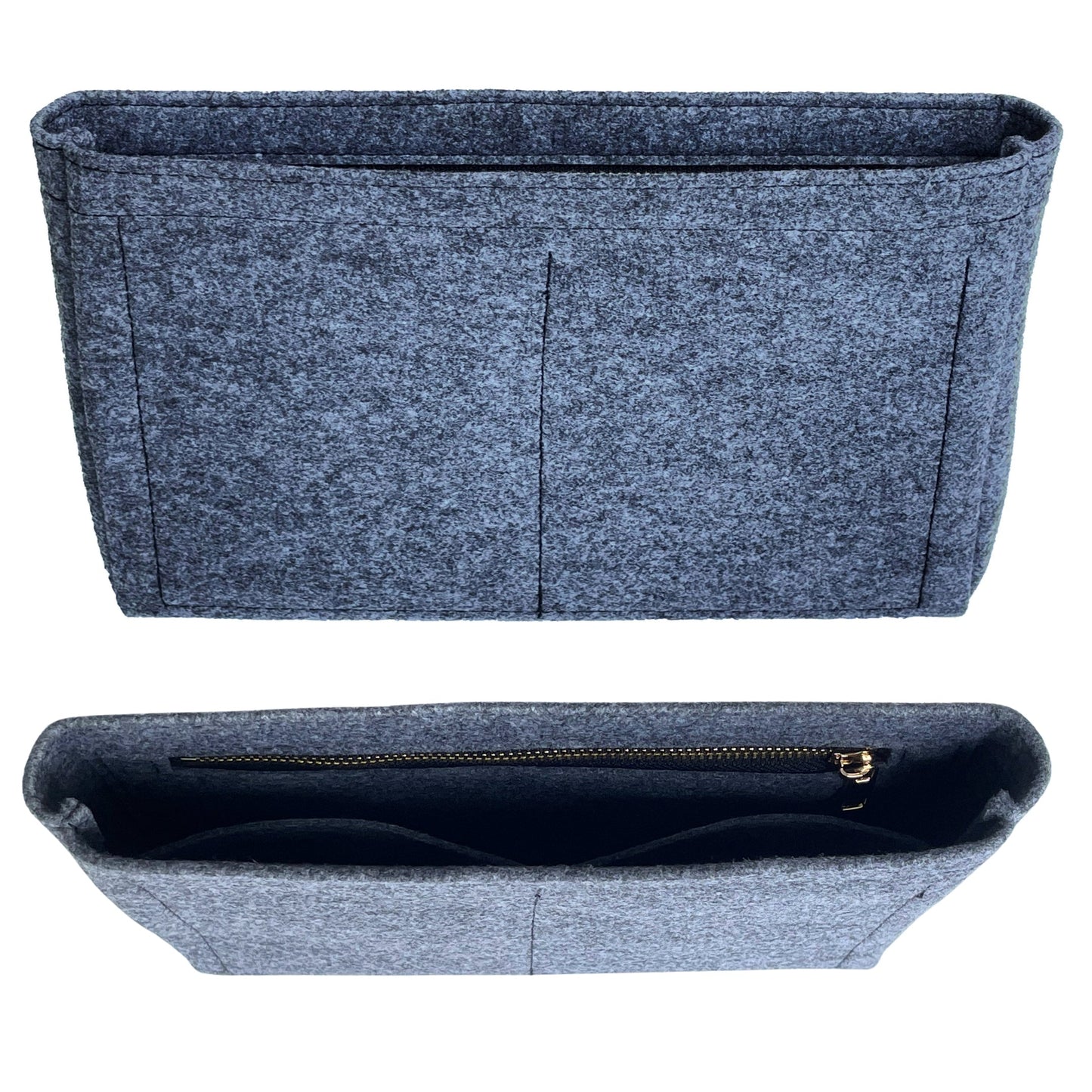 Organizer for [Classic 11.12 Handbag, Chanel] Bag Insert (Felt, Slim with Zip Pocket)