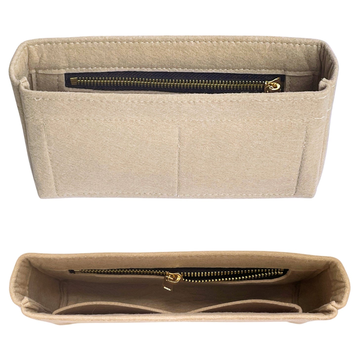 Organizer for [LE 37 Mini, Saint Laurent (YSL)] Bag Insert (Felt, Slim with Zip Pocket)