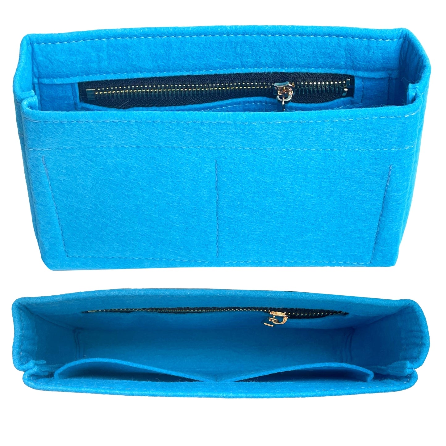 Organizer for [Classic 11.12 Handbag, Chanel] Bag Insert (Felt, Slim with Zip Pocket)