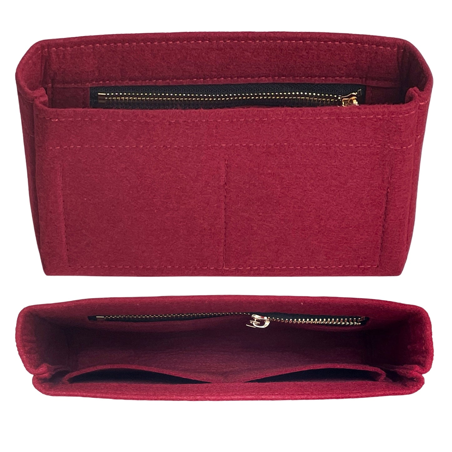 Organizer for [Classic 11.12 Handbag, Chanel] Bag Insert (Felt, Slim with Zip Pocket)