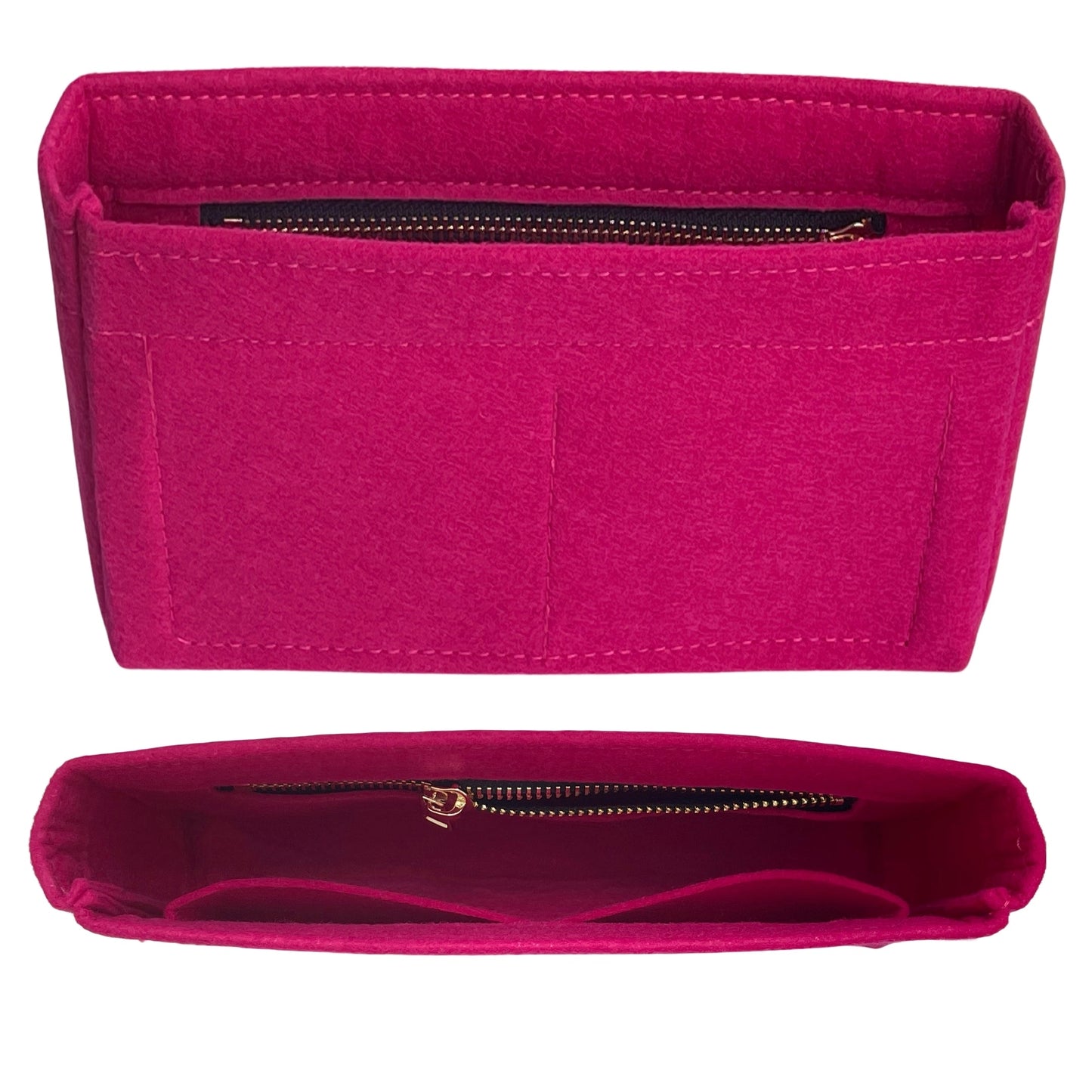 Organizer for [LE 37 Mini, Saint Laurent (YSL)] Bag Insert (Felt, Slim with Zip Pocket)
