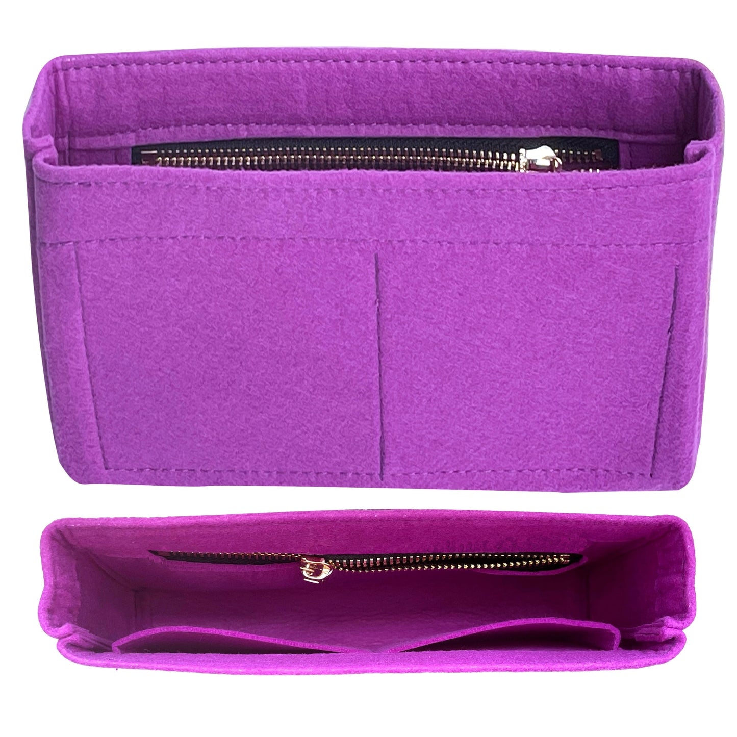 Organizer for [LE 37 Mini, Saint Laurent (YSL)] Bag Insert (Felt, Slim with Zip Pocket)