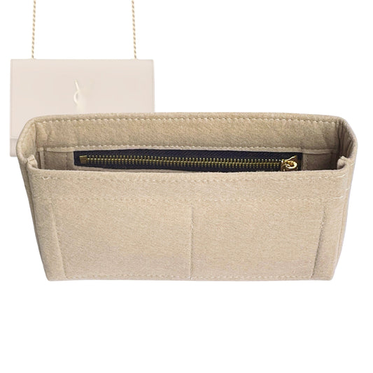 Organizer for [REVERSIBLE KATE Small, Saint Laurent (YSL)] Bag Insert (Felt, Slim with Zip Pocket)