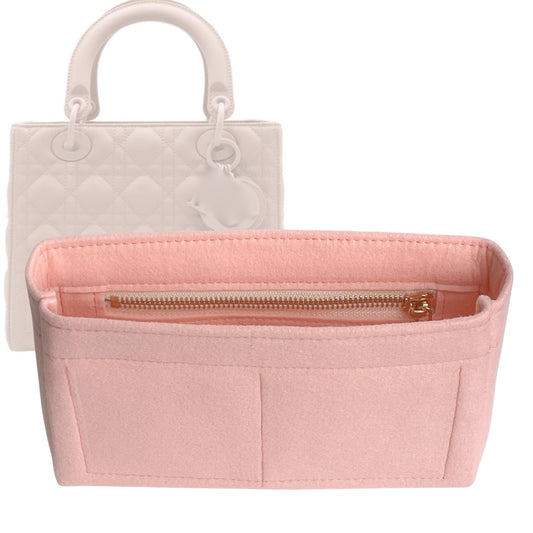 Organizer for [Lady Dior Mini, Dior] Bag Insert (Felt, Slim with Zip Pocket)