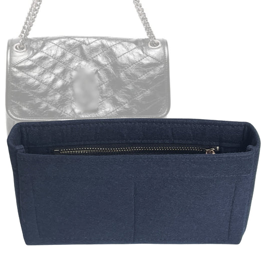 Organizer for [NIKI Large, Saint Laurent (YSL)] Bag Insert (Felt, Slim with Zip Pocket)