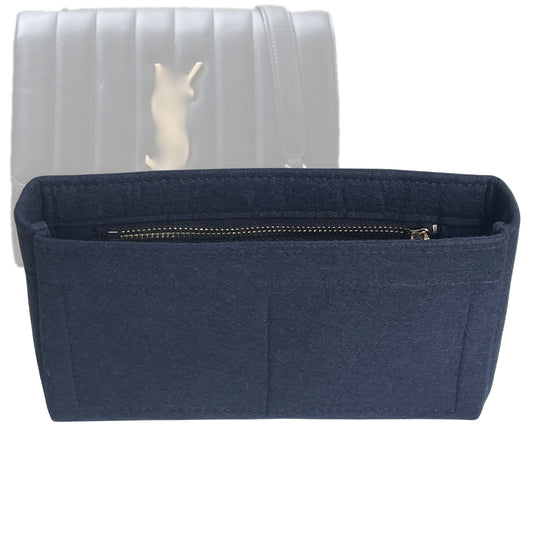 Organizer for [Small Vicky Chain, Saint Laurent (YSL)] Bag Insert (Felt, Slim with Zip Pocket)