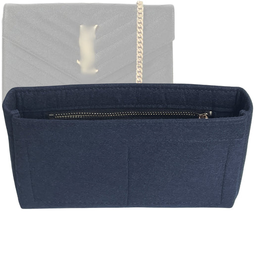 Organizer for [Envelope Large, Saint Laurent (YSL)] Bag Insert (Felt, Slim with Zip Pocket)