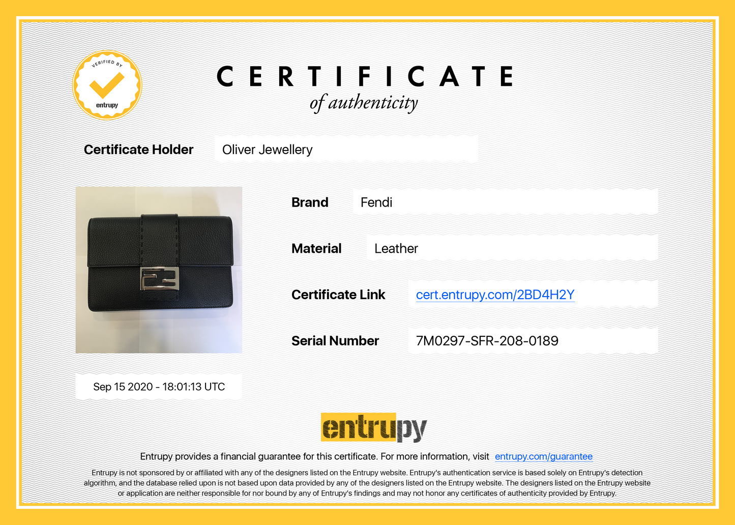 Fendi 2019 Black Calfskin Baguette Clutch
