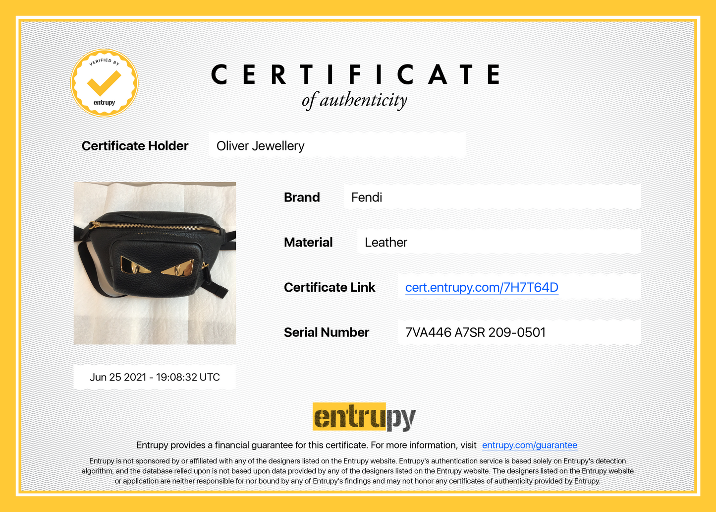 Fendi 2020 Bug Belt Bag