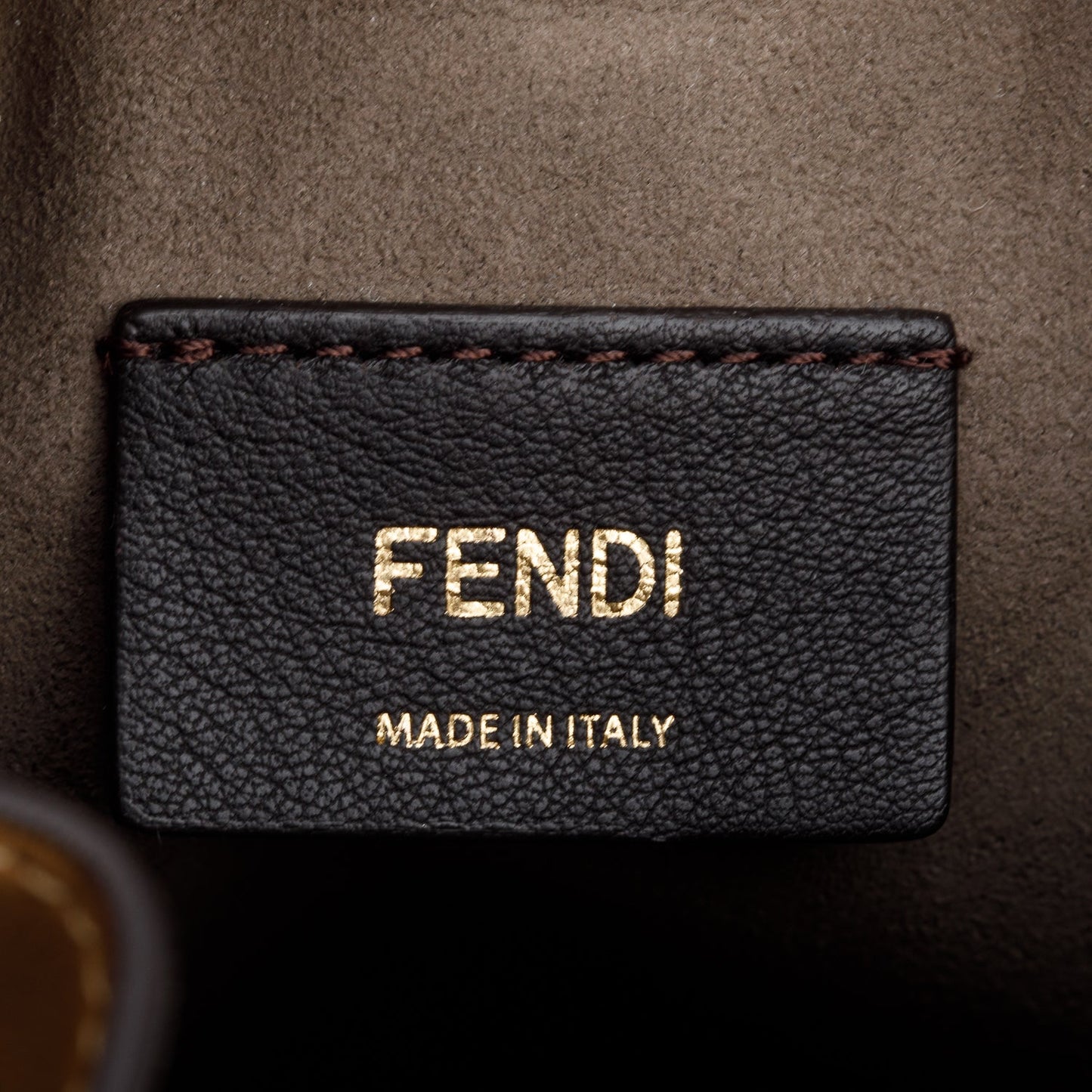 Fendi 2021 Neutral FF Wool Tan Calfskin Leather Mini Mon Tresor Bucket Bag