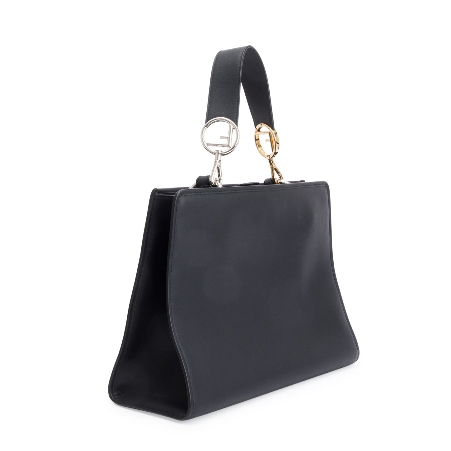 Fendi Black Calfskin Leather Medium F is Fendi Runaway Bag