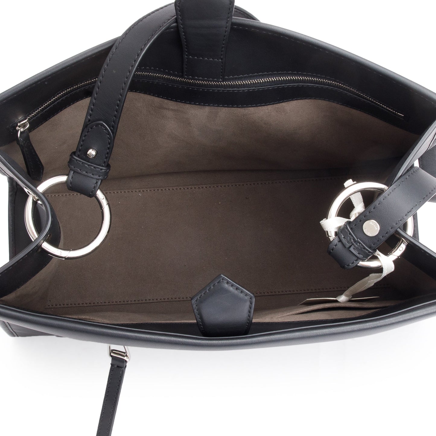 Fendi Black Calfskin Leather Medium F is Fendi Runaway Bag