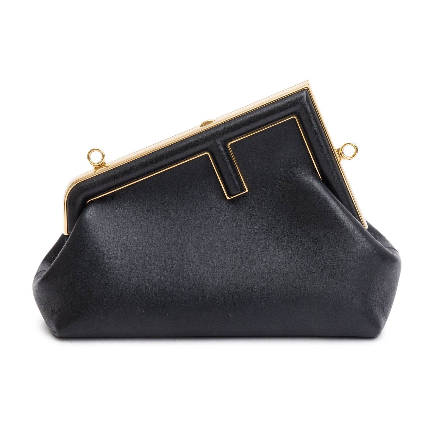 Fendi Black Nappa Leather Small Fendi First Bag