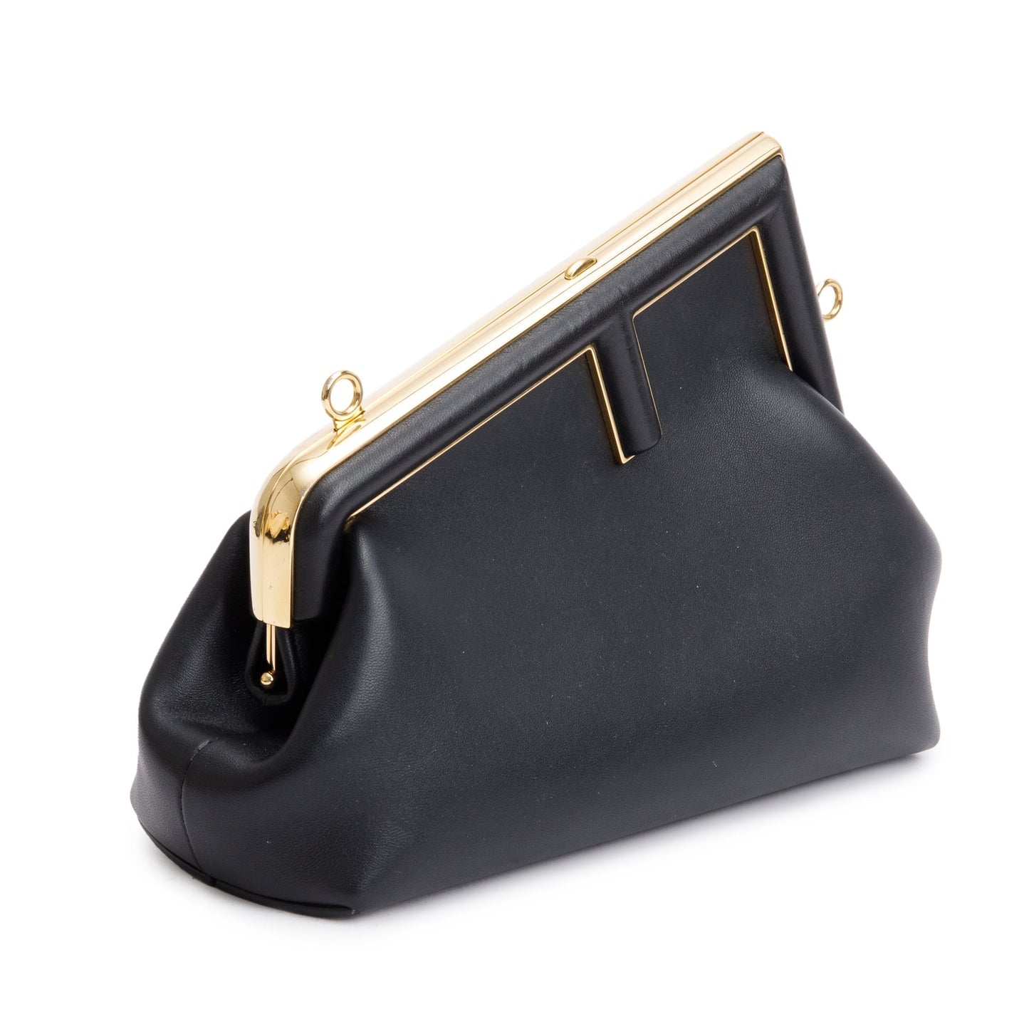 Fendi Black Nappa Leather Small Fendi First Bag