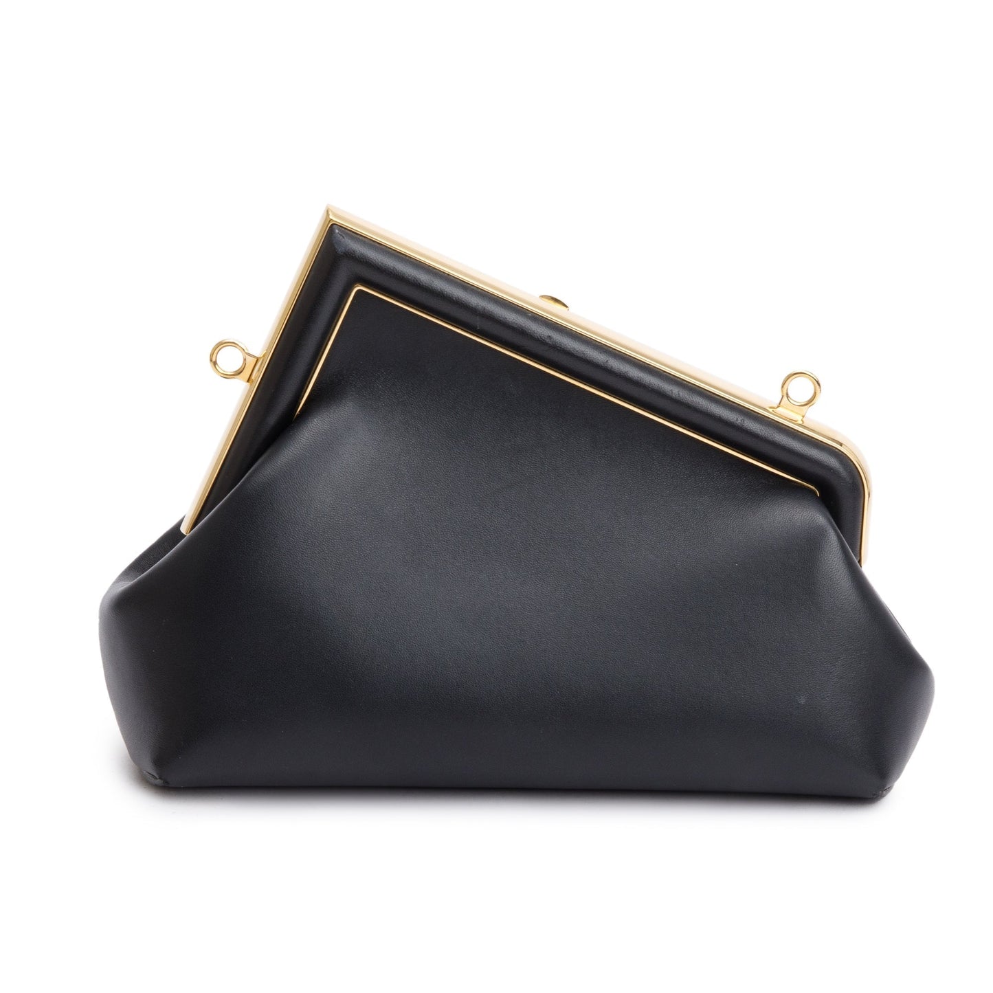 Fendi Black Nappa Leather Small Fendi First Bag