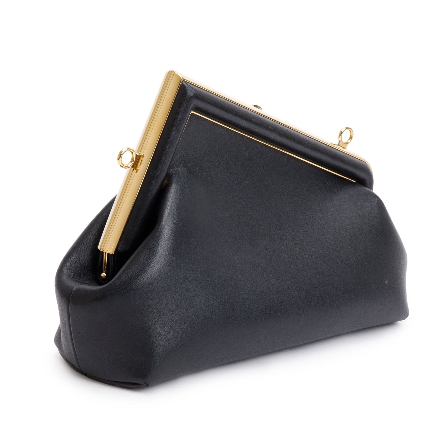 Fendi Black Nappa Leather Small Fendi First Bag